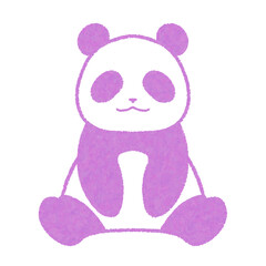 座っているパンダのイラスト（紫）