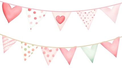 Lovethemed banners and bunting