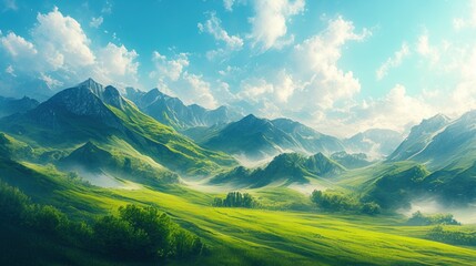 Obraz premium background landscape Green Mountain