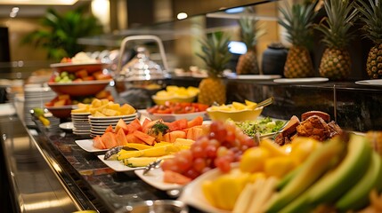 Obraz premium breakfast buffet at the hotel full view