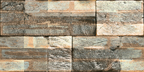 natural bricks wall background, beige brown rusty bricks with hard surface, compound wall, boundary...