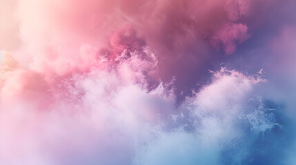 A colorful sky with pink and purple clouds. The sky is filled with a variety of colors, creating a vibrant and lively atmosphere. The clouds are scattered throughout the sky, with some larger