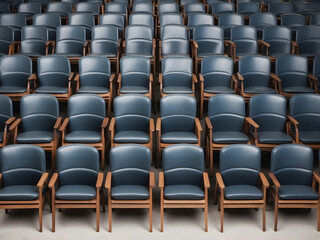 Obraz premium A row of chairs with one odd one-out Job opportunity recruitment concept design.