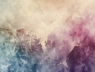 A colorful, abstract background with splatters of paint. The background is a mix of blue, purple, and pink