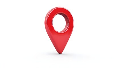 Navigational Search Engine Optimization Maps Red Marker Isolated On White Background (Generative AI)