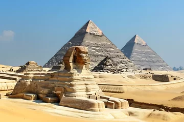 Foto op Canvas sphinx and pyramid of giza © Usman