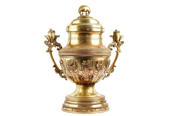 Gold Vase With Lid and Handles