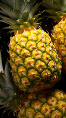 fresh pineapple adorned with glistening raindrops of water background poster 