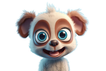 Fototapeta premium Happy furry and cute baby dog on Transparent Background PNG