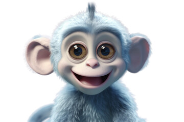 Obraz premium Happy furry and cute baby monkey on Transparent Background PNG