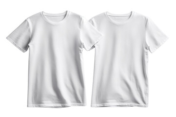 Two white t shirt mockup on Transparent Background PNG
