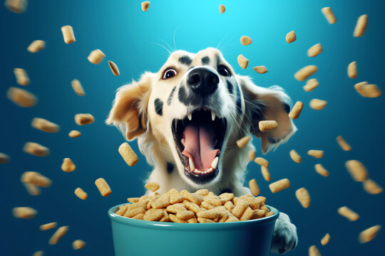 dog food time, AI generated