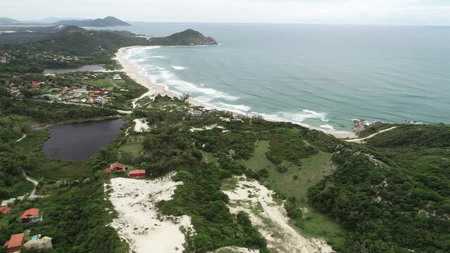 Aerial view of Praia do Rosa (Rosa Beach) - Imbituba, Santa Catarina, Brazil