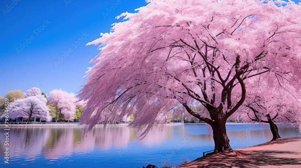 Sticker tree in bloom in spring.