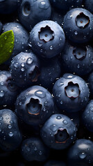 fresh blueberry adorned with glistening raindrops of water background poster 