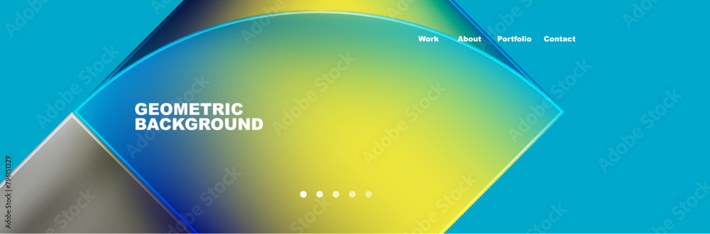 Aufkleber a geometric background featuring a gradient of electric blue and liquid yellow, resembling the sky. 