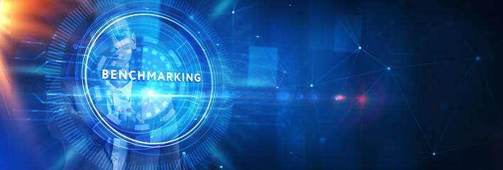 Business concept of benchmark. Benchmarking.