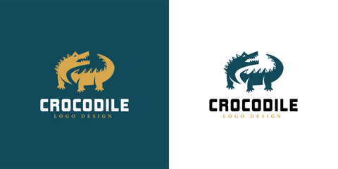 Premium crocodile logo luxury design template
