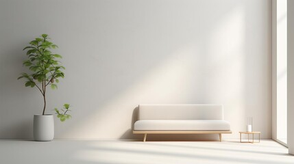 Minimalist design concept featuring a clean background with soft lighting, ideal for conveying simplicity and clarity of ideas