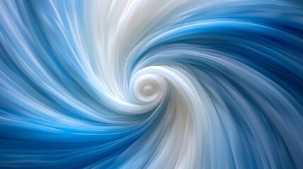 Mesmerizing shades of blue and white in an abstract swirling vortex pattern create a hypnotic design
