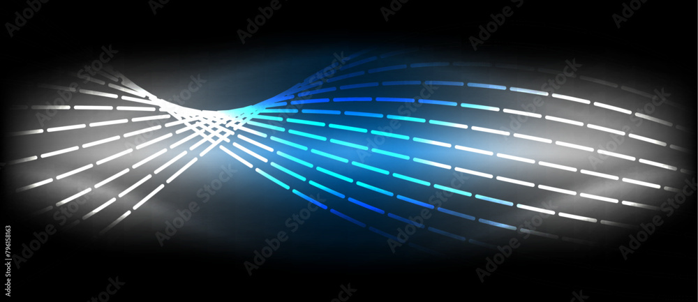 Poster a computer generated image of a blue and white swirl on a black background . High quality