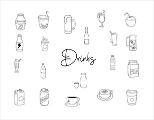 drinks illustration outline style