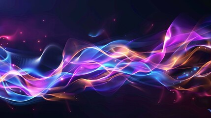 Obraz premium Mesmerizing abstract wave background with vibrant colors and glow