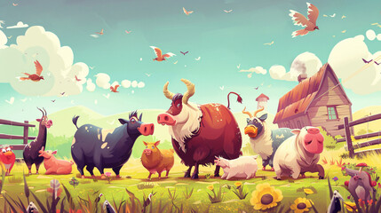 animals in the farm