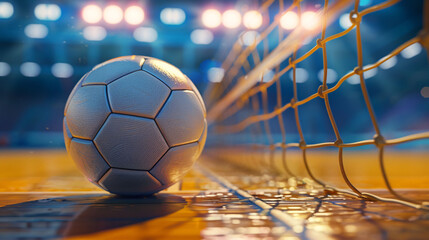 soccer ball in net