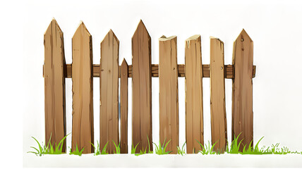 Realistic wooden fence ,png