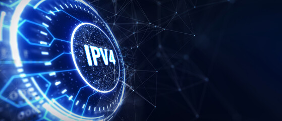 Business, Technology, Internet and network concept. IPV4 abbreviation. Modern technology concept. 3d illustration