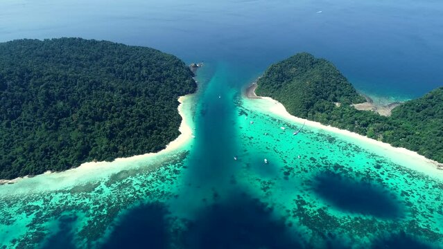 Aerial video Koh Rok island, Thailand, 4k