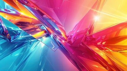 Vibrant Neon 3D Cyberspace: Futuristic Abstract Digital Background