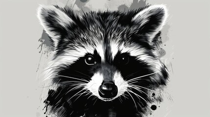 Obraz premium Raccoon, animal wallpaper image in high resolution
