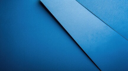 Blue background, three-dimensional geometric shapes, minimalism, solid color, flat paper texture.
