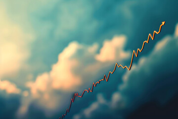 Soaring stock curves that symbolize rapid investment growth - obrazy, fototapety, plakaty