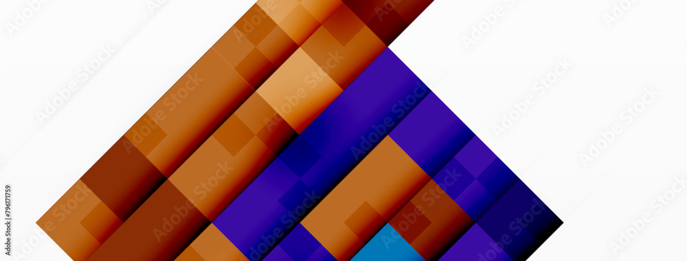 Aufkleber A vibrant purple and orange rectangular block with a colorful pattern on a white background. The contrast between the electric blue and violet shades creates a striking visual art piece