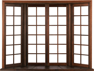 Window wooden frame building interior decoration background transparent background editable png...