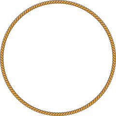 Round rope frame isolated on white background. Twisted cord