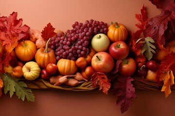 Naklejka na ściany i meble Autumn Harvest Gradient Hues: Terracotta Warmth
