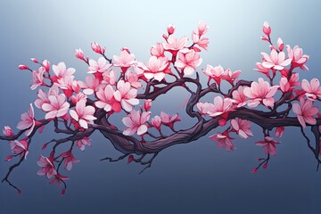 Blossoming Cherry Blossom: Gradient Colors Artwork