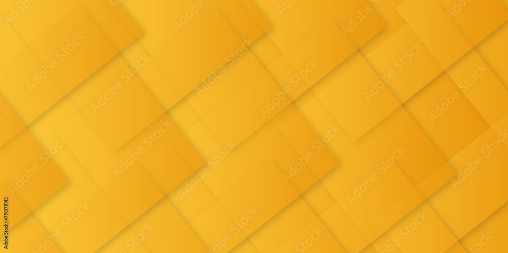 Poster Abstract modern orange and yellow pattern geometric luxury gradient line background random square shape design. 3d shadow effects, modern design template background. layered geometric triangle shapes.