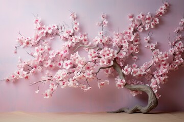 Blossoming Cherry Tree Gradients: Floral Cascade Elegance