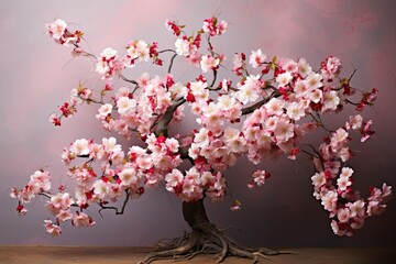 Blossoming Cherry Tree Gradients: Floral Cascade Elegance