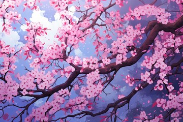 Lush Cherry Blossoms: Blossoming Cherry Tree Gradients