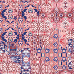 Textile and digital seamless pattern geometric design