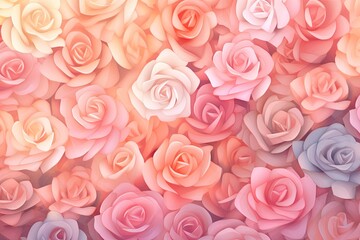 Blush Rose Garden Gradients - Pastel Floral Gradient Art