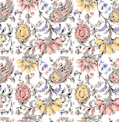Textile and digital seamless pattern floral design, Wallpaper design