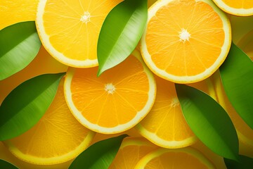 Citrus Grove Gradient Zests: Juicy Fusion Vision - obrazy, fototapety, plakaty