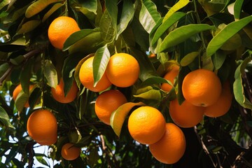 Citrus Grove Gradient Zests: Ripe Mandarin Shades Burst - obrazy, fototapety, plakaty